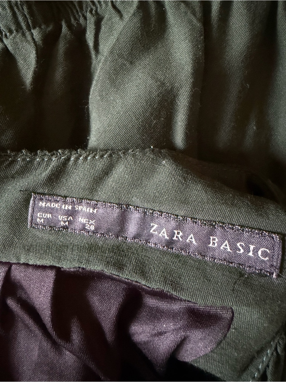Zara Basic Olive Green Dress - Picture 2 of 6